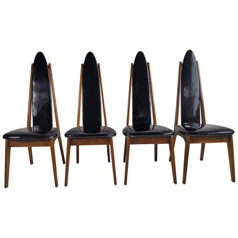 Set of Four High Back Chairs in the Manner of Adrian Pearsall