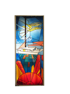 Artist signed Stained Glass Panel
